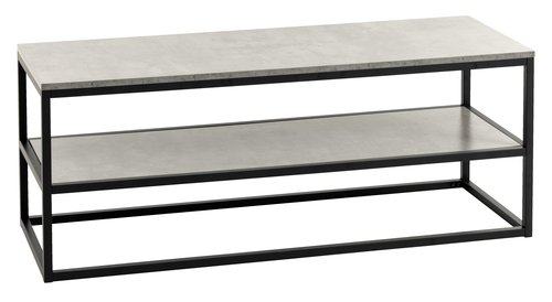 TV bench DOKKEDAL 1 shelf concrete color/black