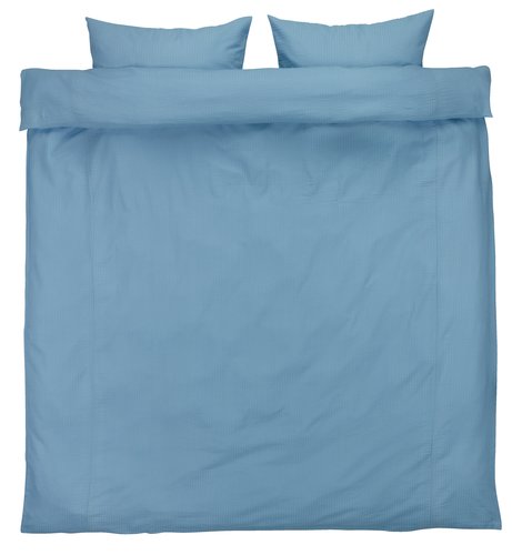 Seersucker duvet cover set TINNE Double light blue