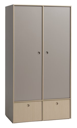 Wardrobe ANNISSE 105x200 2 doors grey/natural