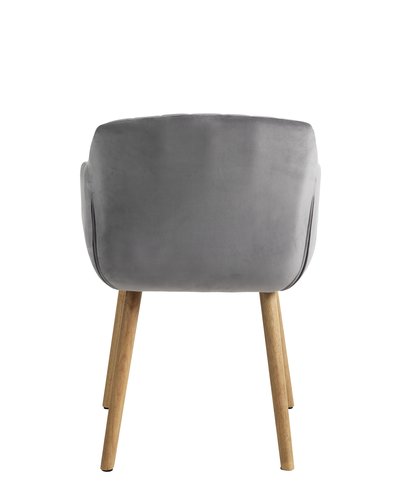 Dining chair ADSLEV grey velvet/natural