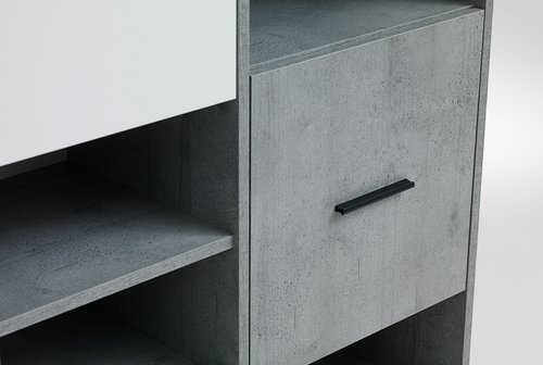Bookcase BILLUND 3 doors white/concrete