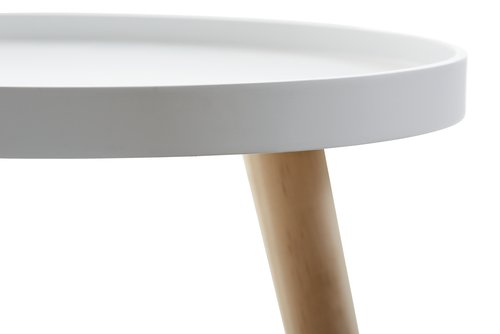 End table BAKKEBJERG D40 white/natural