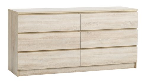 3+3 drawer chest LIMFJORDEN light oak colour