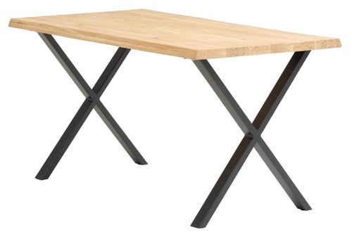 Dining table ROSKILDE/ROSLEV 80x140 natural oak/black