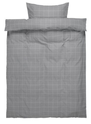 Duvet cover set THERESA flannel Single grey