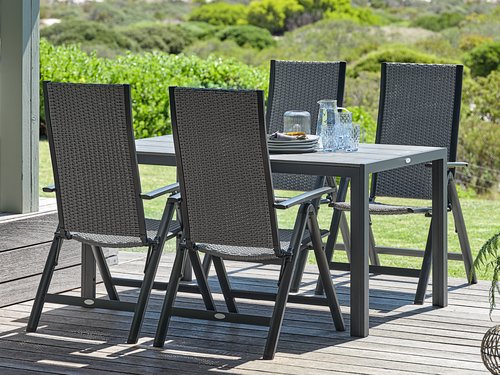 PINDSTRUP L150 table + 4 UGLEV chair grey