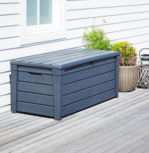 Cushion storage box SVENDBORG W145xH60xD69 dark grey