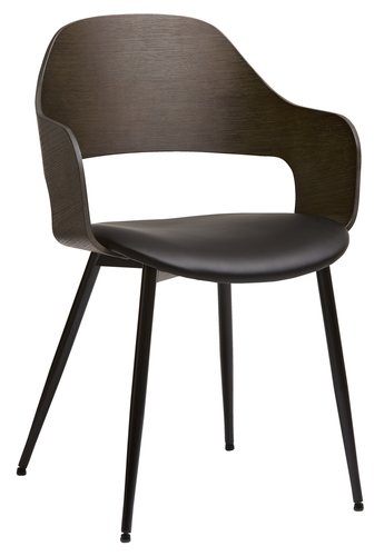 Dining chair HVIDOVRE dark oak/black