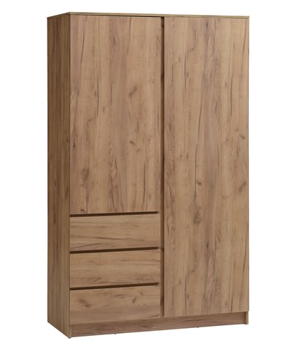 Wardrobe LIMFJORDEN 120x200 combi natural oak colour