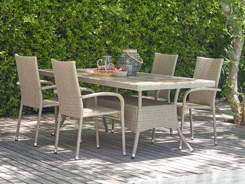 STRIB L200 table + 4 GUDHJEM chair natural