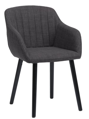 Dining chair ADSLEV anthracite grey fabric/black