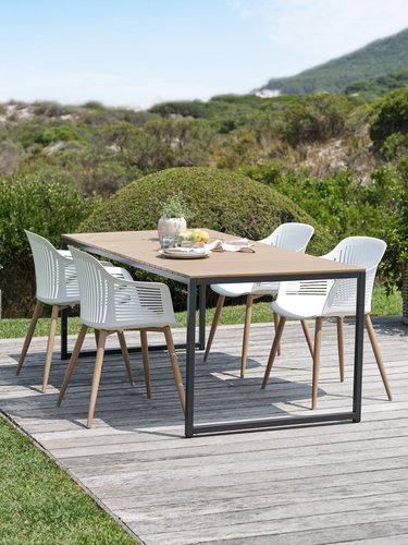 DAGSVAD L190 table natural + 4 VANTORE chair white