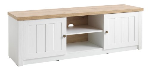 TV bench MARKSKEL white/oak