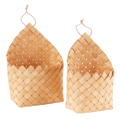 Hanging baskets OPE set of 2 wood