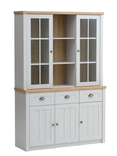 Top section MARKSKEL 2 doors light grey/oak colour