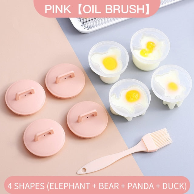 4 Pcs/Set Cute Egg Cooker Tools With Plastic Brush