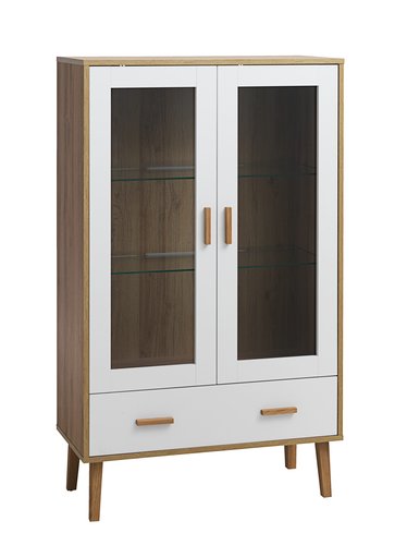 Display cabinet GAMMELGAB 2 doors w/LED light oak/white