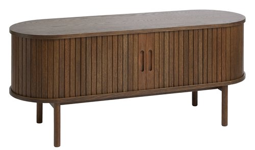 TV bench LYNGVIG 2 tambour doors dark oak