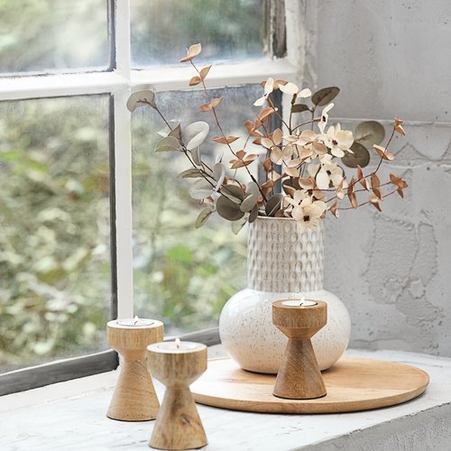 Tealight holder JOHAN D6xH10cm wood
