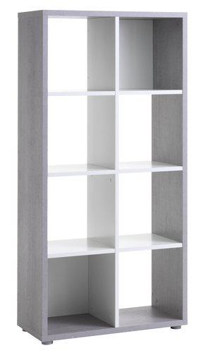 Room divider HALDAGER 8 shelves concrete/wh
