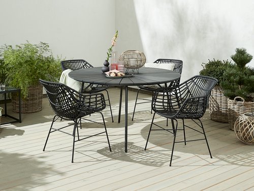 RANGSTRUP D110 table + 4 ILDERHUSE chair black
