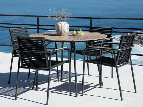 RANGSTRUP D110 natural/black + 4 NABE chair black