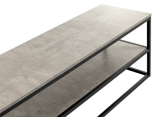 TV bench DOKKEDAL 1 shelf concrete color/black