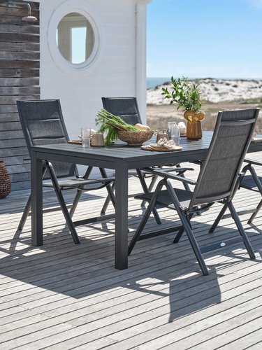 VATTRUP L206/319 table black + 4 MYSEN chair grey