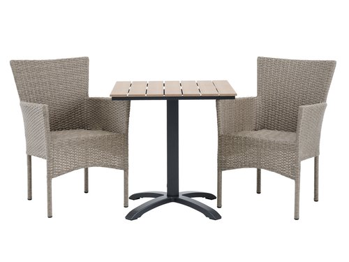 HOBRO L70 table + 2 AIDT chair natural