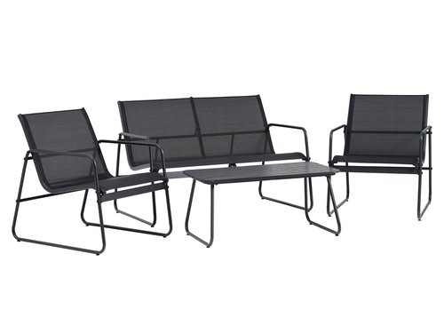 Lounge set ULKENSDAL 4-seater black