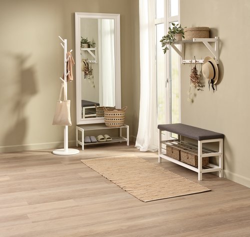 Shoe rack EGESKOV 2 shelves steel/white
