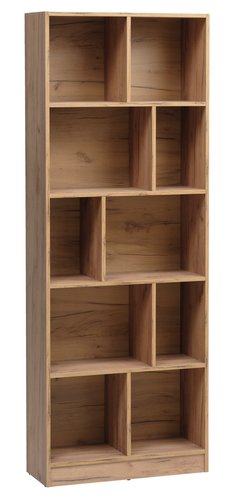 Bookcase MOSBJERG 10 shelves oak colour