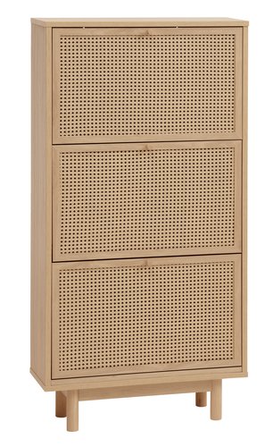Shoe cabinet HALMSTAD 3 compartments oak colour