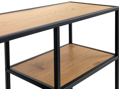 Shelving unit TRAPPEDAL 7 shel.oak/black