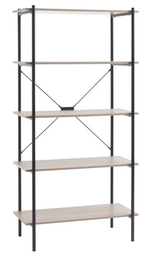 Shelving unit VANDBORG 5 shelves. oak/black
