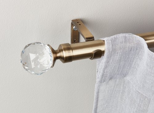 Curtain pole PRESTINE CRYSTAL 120-210cm antique brass
