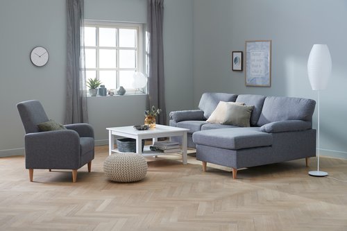 Sofa GEDVED chaise longue grey