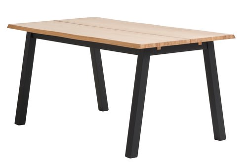 Dining table SKOVLUNDE 90x160 natural oak/black