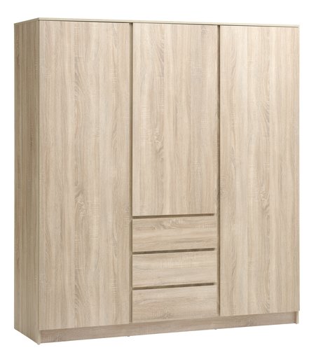 Wardrobe LIMFJORDEN 180x200 combi light oak colour