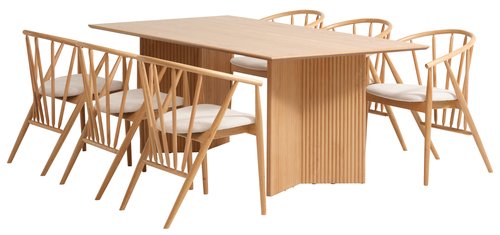 VESTERBORG L200 + 4 ARNBORG oak/cream