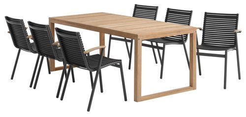 EBBESKOV L196 table teak + 4 SADBJERG stacking chair