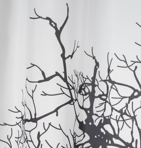 Shower curtain MARIEBY 180x200 white/blk
