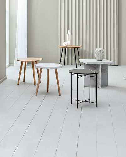 End table GANDRUP 45x45 white marble colour