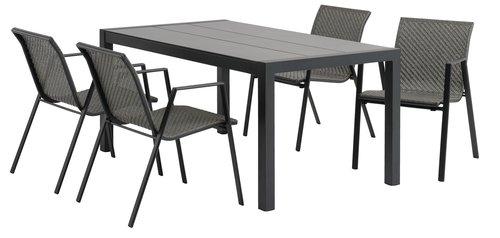 Garden table HAGEN W92xL160 grey