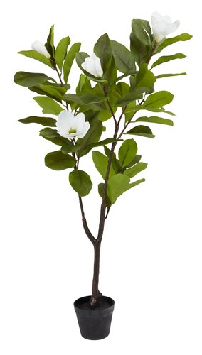 Artificial plant SPINDEL H120cm green/white magnolia