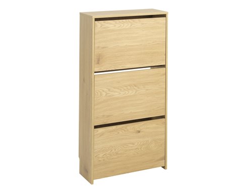 Shoe cabinet BAKHUSE 3 compartments oak colour