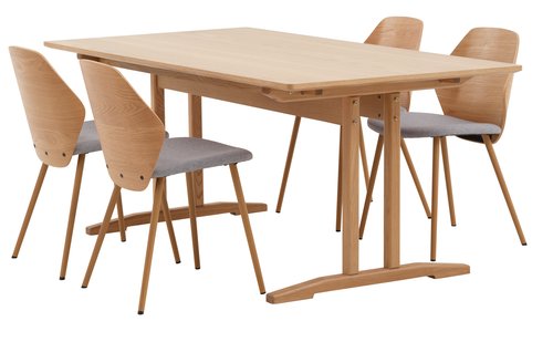 AALBORG L180/270 + 4 HORNE oak/grey