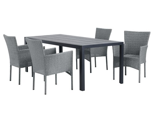 PINDSTRUP L205 table + 4 AIDT chair grey