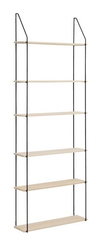 Wall shelf HEJLSMINDE 6 shelves black/natural