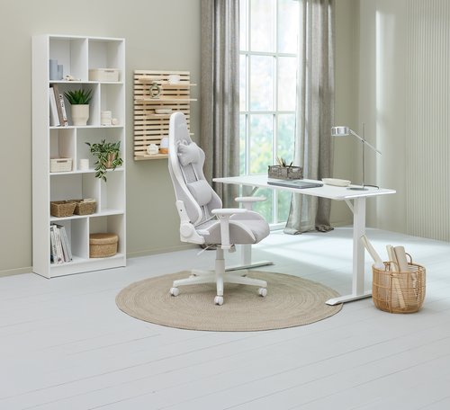 Gaming desk HALBJERG 65x135 w/LED white